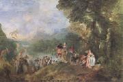 Jean-Antoine Watteau The Embarkation for Cythera (mk05) china oil painting reproduction